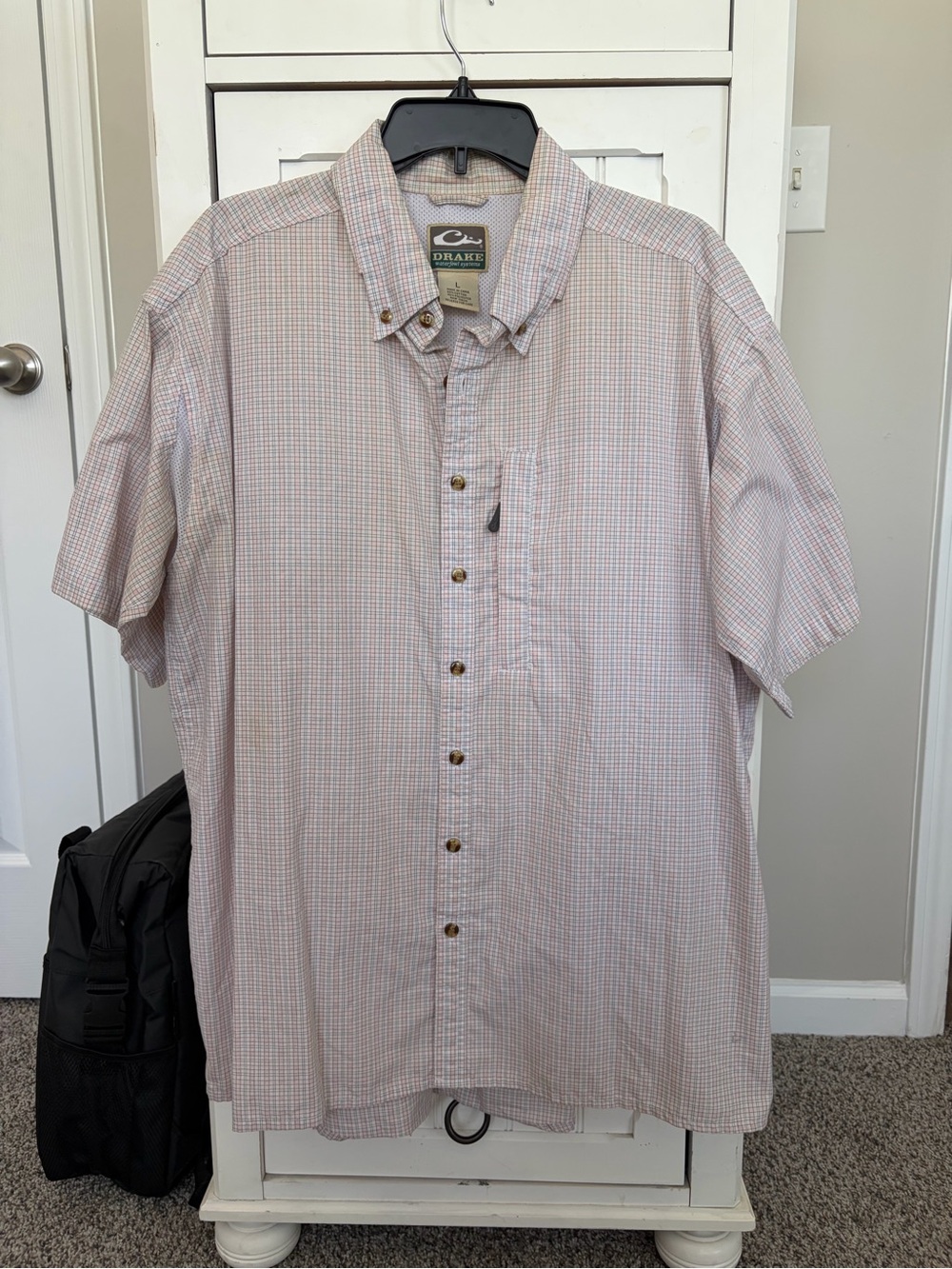 Drake White & Pink Check Short-Sleeve Button-Down Shirt